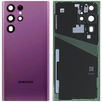 COPRIBATTERIA BACK COVER ORIGINAL PER SAMSUNG GALAXY S908 S22 ULTRA CON VETRO FOTOCAMERA VIOLA BURGUNDY