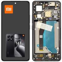 TOUCH SCREEN DISPLAY PER XIAMI MI 14T PRO 5G CON FRAME NERO SERVICE PACK