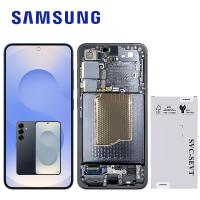 TOUCH SCREEN DISPLAY PER SAMSUNG GALAXY S25 S931 CON FRAME BLU / NERO SERVICE PACK