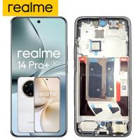TOUCH SCREEN DISPLAY PER REALME 14 PRO+ PLUS 5G RMX5050 CON FRAME GOLD SERVICE PACK