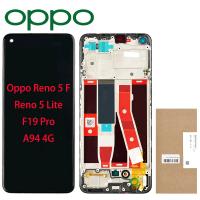 TOUCH SCREEN DISPLAY PER OPPO RENO 5F / 5 LITE / F19 PRO / A94 4G CON FRAME NERO SERVICE PACK