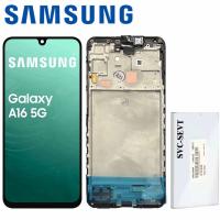 [b10123] TOUCH SCREEN DISPLAY PER SAMSUNG GALAXY A16 5G A166 CON FRAME SERVICE PACK NERO