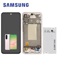 [b10353] TOUCH SCREEN DISPLAY PER SAMSUNG GALAXY A56 5G A566 CON FRAME ROSA SERVICE PACK