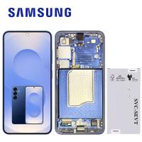 [b10384] TOUCH SCREEN DISPLAY PER SAMSUNG GALAXY S25 S931 CON FRAME NAVY BLU SERVICE PACK
