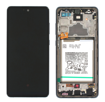 [b10447] TOUCH SCREEN DISPLAY ORIGINALE PER SAMSUNG GALAXY A725 A72 / 5G A726 CON FRAME E BATTERIA NERO