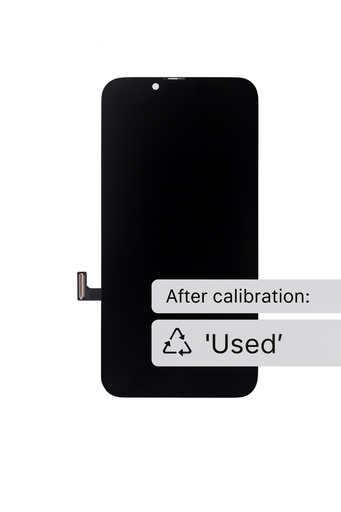 [a3366] TOUCH SCREEN DISPLAY PER APPLE IPHONE 14 ORIGINALE RIGENERATO CON FRONT FLAT ORIGINALE ("USED" ON >iOS18)