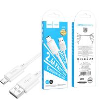[r1241] CAVO USB-A to microUSB Cable Hoco X88 18W 2.4A 1m BIANCO In Blister
