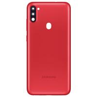 COPRIBATTERIA BACK COVER PER SAMSUNG GALAXY A115 A11 CON VETRO FOTOCAMERA ROSSO