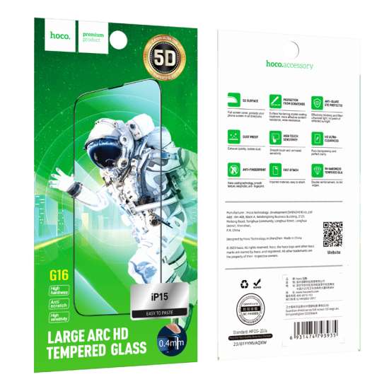 PELLICOLA VETRO Hoco Tempered Glass iPhone 15 iPhone 16 Fullscreen G16