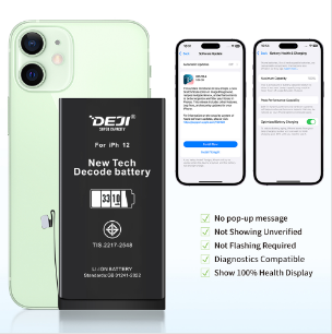 BATTERIA DEJI PER APPLE IPHONE 12 / PRO HIGH CAPACITY 3310mAh AUTODIAGNOSTICABILE 2ND GEN SHOW GENUINE