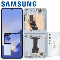 TOUCH SCREEN DISPLAY PER GALAXY Z FLIP 6 F741 CON FRAME BLU SERVICE PACK ASSEMBLATO DA SAMSUNG