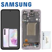 TOUCH SCREEN DISPLAY PER SAMSUNG GALAXY A55 5G A556 CON FRAME VIOLA SERVICE PACK ASSEMBLATO DA SAMSUNG