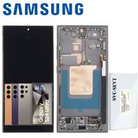 TOUCH SCREEN DISPLAY PER SAMSUNG GALAXY S24 ULTRA S928 CON FRAME GRIGIO / ORANGE / VIOLA SERVICE PACK ASSEMLATO DA SAMSUNG