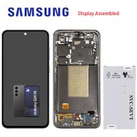 [b10646] TOUCH SCREEN DISPLAY PER SAMSUNG GALAXY S24 FE S721 CON FRAME NERO SERVICE PACK ASSEMBLATO DA SAMSUNG